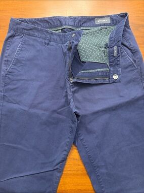 Bonobos Navy Blue Men's Chino Pants with Patterned Waistband